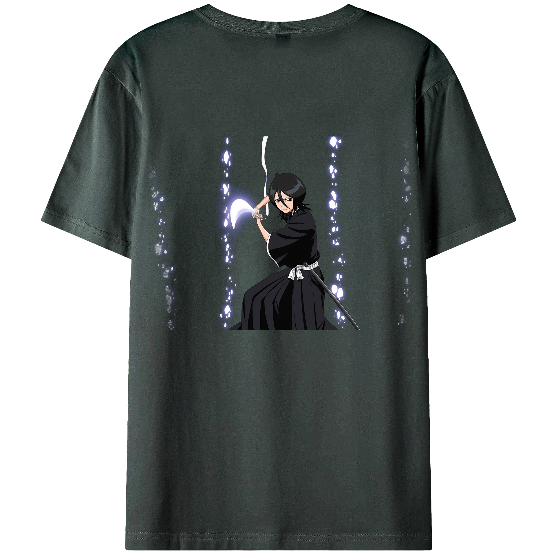 （画像用） ブリーチ 朽木ルキア BLEACH Kuchiki Rukia 綿100％ メンズ半袖Tシャツ（バックプリント） 通気性